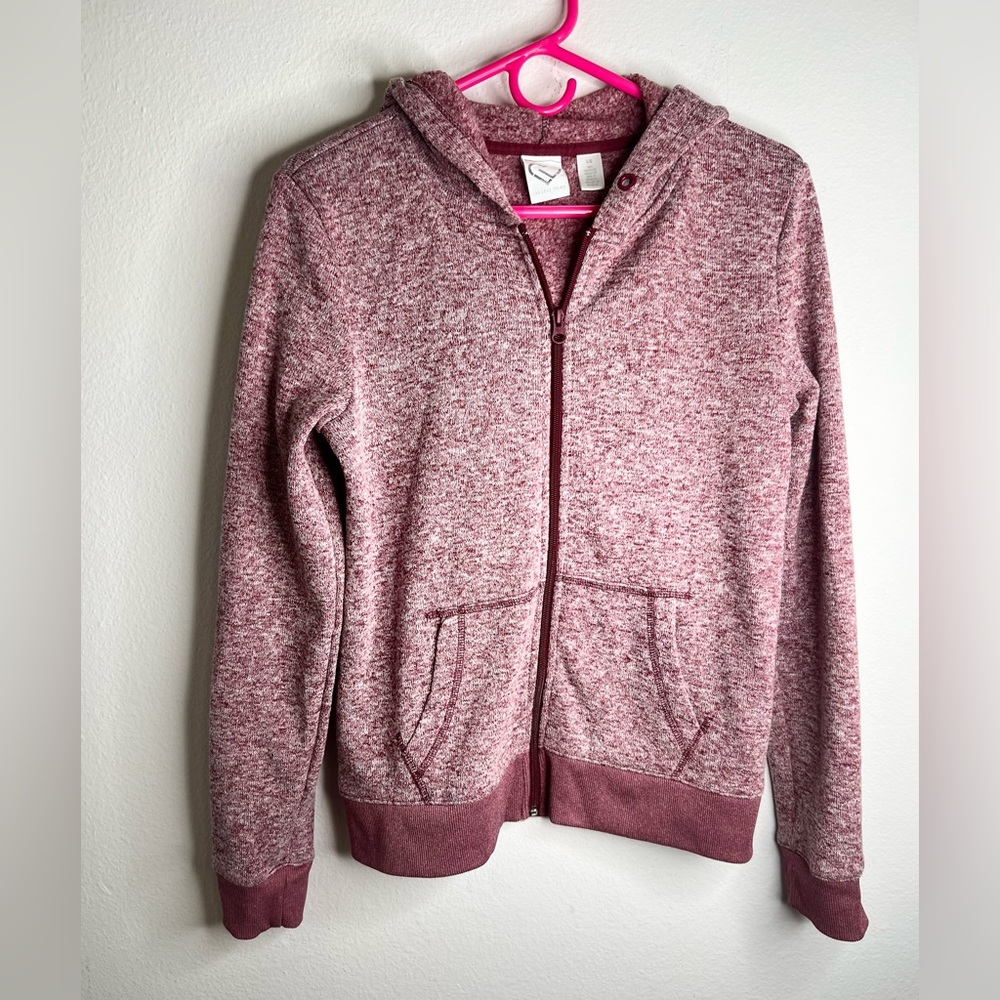 Live Love Dream Hoodie Womens Large Full Zip Long Sleeve Sweatshirt Pink